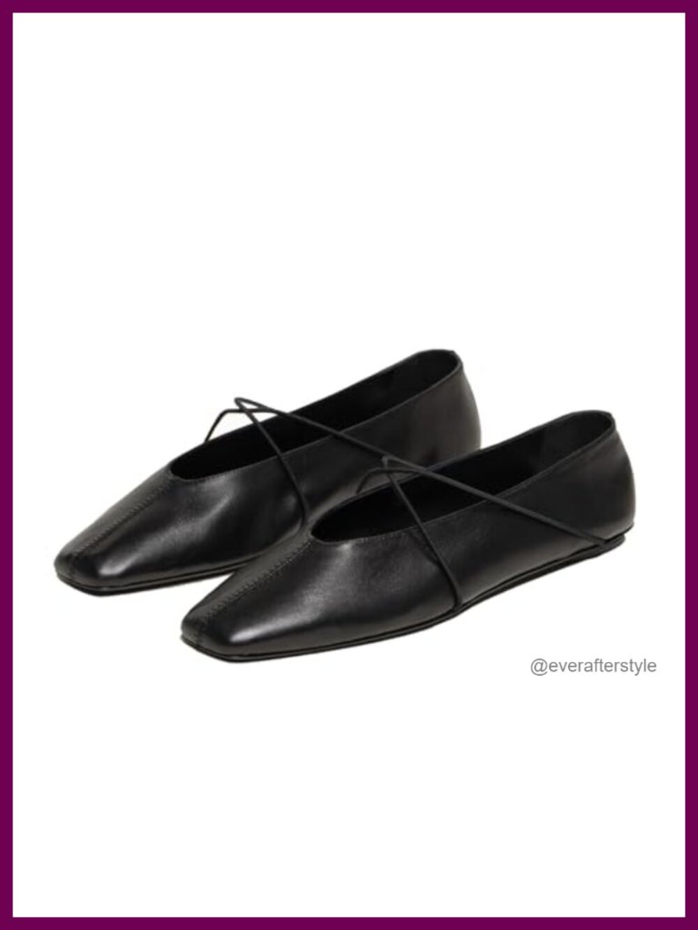 Faux Leather Square Toe Ballet Flats Criss Cross Strap Mary Jane Slip On
